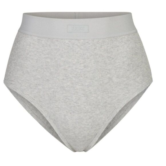 🆕 SKIMS | COTTON RIB HIGH-WAISTED BRIEF Light Heather Grey Size Medium - Picture 2 of 4
